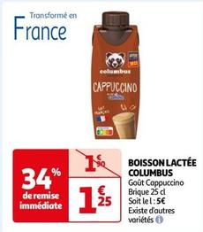 Columbus - Boisson Lactée offre à 1,25€ sur Auchan Hypermarché