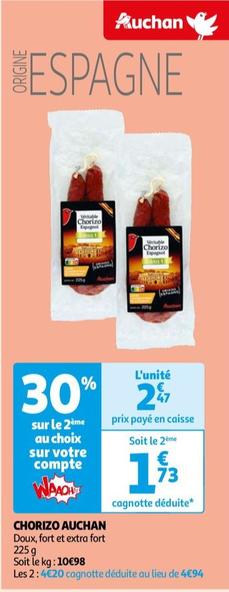 Auchan - Chorizo offre à 2,47€ sur Auchan Hypermarché