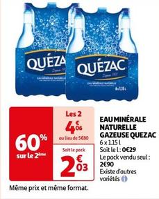 Quézac - Eau Minérale Naturelle Gazeuse offre à 2,9€ sur Auchan Hypermarché