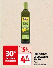 Soléou - Huile Olive Et Colza Bio offre à 4,11€ sur Auchan Hypermarché