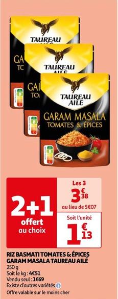 Taureau Ailé - Riz Basmati Tomates & Epices garam Masala  offre à 1,13€ sur Auchan Hypermarché