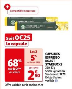 Starbucks - Capsules Espresso Roast offre à 2,5€ sur Auchan Hypermarché