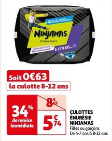 Ninjamas - Culottes Enuresie  offre à 5,74€ sur Auchan Hypermarché
