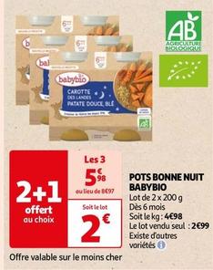 Babybio - Pots Bonne Nuit offre à 2,99€ sur Auchan Hypermarché