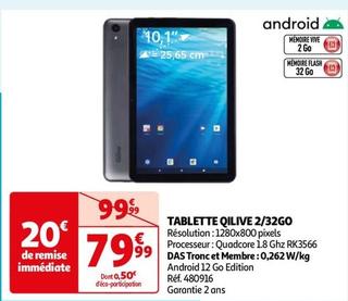 Qilive - Tablette 2/32Go offre à 79,99€ sur Auchan Hypermarché