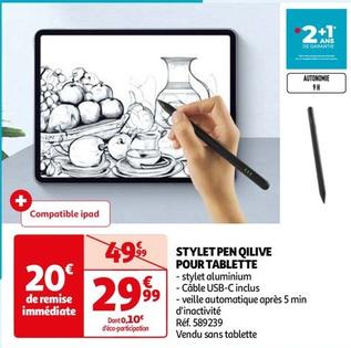 Qilive - Stylet Pen Pour Tablette offre à 29,99€ sur Auchan Hypermarché