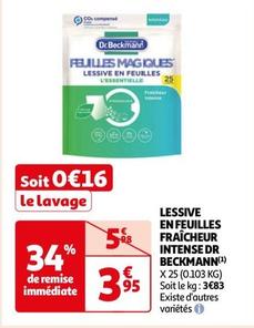 Dr.Beckmann - Lessive En Feuilles Fraicheur Intense  offre à 3,95€ sur Auchan Hypermarché