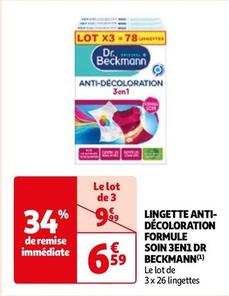Dr Beckmann - Lingette Anti- Décoloration Formule Soin 3en1 offre à 6,59€ sur Auchan Hypermarché