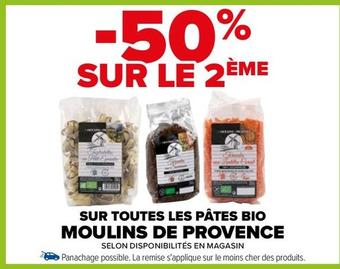 Moulins De Provence - Sur Toutes Les Pâtes Bio  offre sur Carrefour