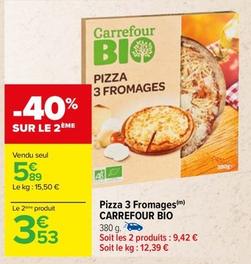 Carrefour - Pizza 3 Fromages Bio offre à 5,89€ sur Carrefour
