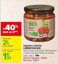 Carrefour - Légumes Cuisinés Bio offre à 2,19€ sur Carrefour
