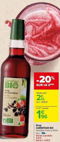 Carrefour - Sirop Bio offre à 2,45€ sur Carrefour