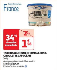 Océan - Tartinable Thon Et Fromage Frais Ciboulette Cap  offre à 1,58€ sur Auchan Supermarché