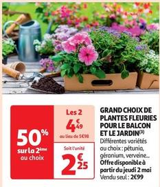 Grand Choix De Plantes Fleuries Pour Le Balcon Et Le Jardin offre à 2,25€ sur Auchan Supermarché