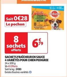 Pedigree - Sachets Fraicheur En Sauce 4 Vrietes Pour Chien  offre à 6,79€ sur Auchan Supermarché