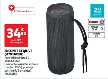 Qilive - Enceinte Bt Q1703 Noire offre à 34,9€ sur Auchan Supermarché