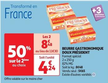 President - Beurre Gastronomique Doux  offre à 4,24€ sur Auchan Supermarché