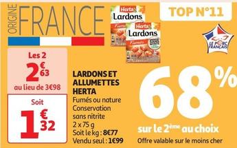 Herta - Lardons Et Allumettes offre à 1,32€ sur Auchan Supermarché