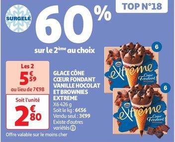 Extrême - Glace Cône Cœur Fondant Vanille Hocolat Et Brownies