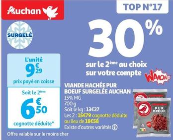 Auchan - Viande Hachée Pur Boeuf Surgelée 