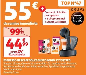 Krups - Espresso Nescafe Dolce Gusto Genio S YY5177FD offre à 44,99€ sur Auchan Supermarché