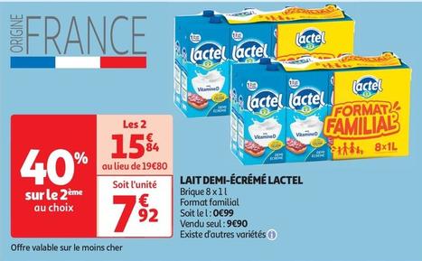 Lactel - Lait Demi Écrémé offre à 7,92€ sur Auchan Supermarché