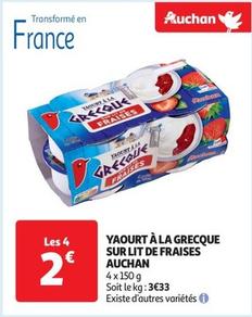 Auchan - Yaourt A La Grecque Sur Lit De Fraises 