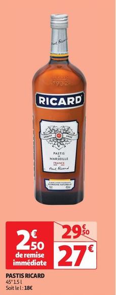 Ricard - Pastis offre à 27€ sur Auchan Supermarché