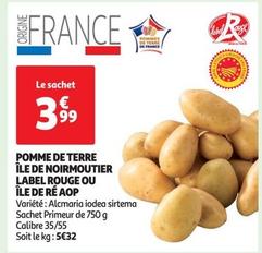 Pomme De Terre Île De Noirmoutier Label Rouge Ou Île De Ré AOP offre à 3,99€ sur Auchan Hypermarché