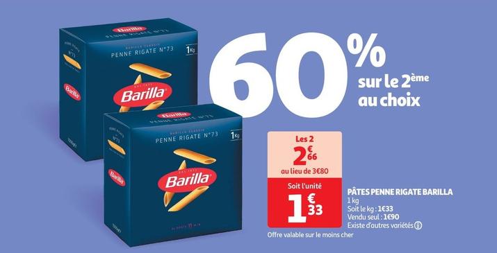 Barilla - Pâtes Penne Rigate offre à 1,33€ sur Auchan Supermarché