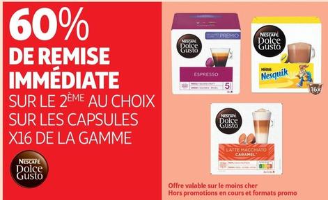 Nescafé - Sur Les Capsules X16 De La Gamme offre sur Auchan Supermarché