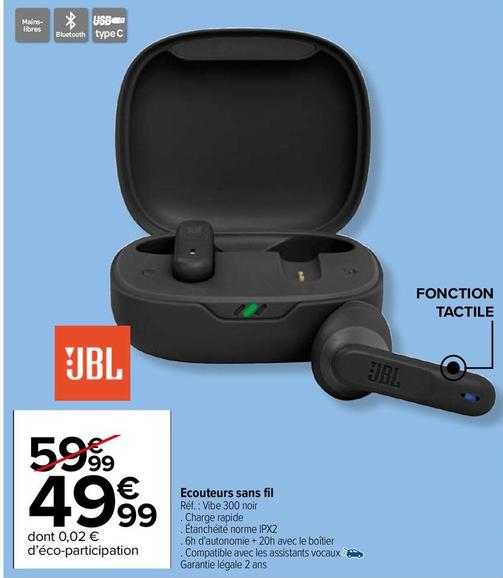 Jbl - Ecouteurs Sans Fil offre à 49,99€ sur Carrefour Market