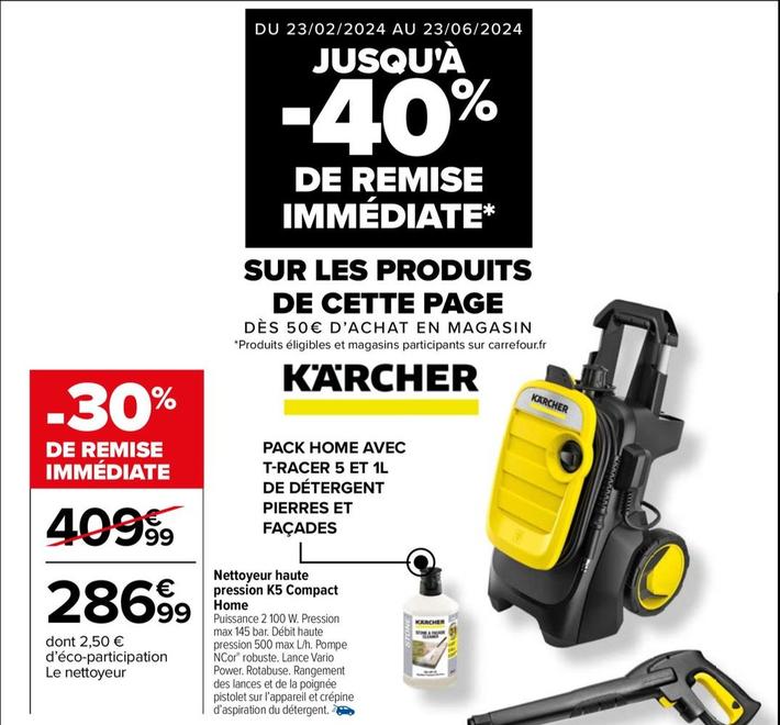 Karcher - Nettoyeur Haute Pression K5 Compact Home offre à 286,99€ sur Carrefour Market
