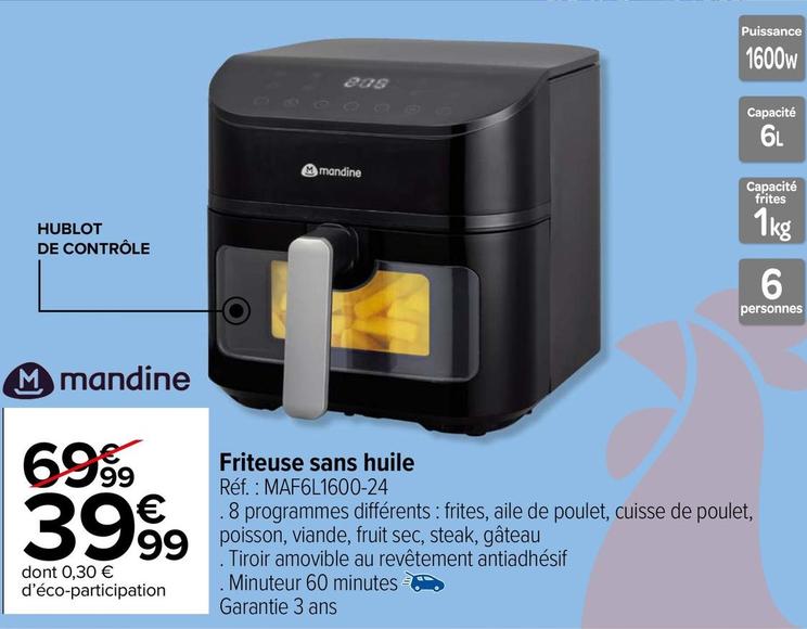 Mandine - Friteuse Sans Huile offre à 39,99€ sur Carrefour Market