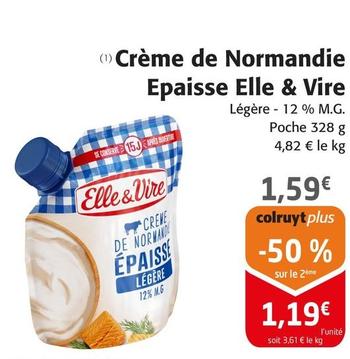 Elle & Vire - Crème De Normandie Epaisse offre à 1,59€ sur Colruyt