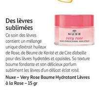 Nuxe - Very Rose Baume Hydratant Lèvres À La Rose -15 Gr offre sur Auchan Hypermarché