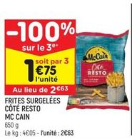 Mccain - Frites Surgelées Côté Resto offre à 2,63€ sur Leader Price