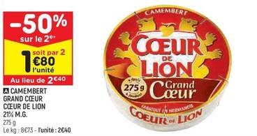 Coeur De Lion - Camembert Grand Cœur offre à 2,4€ sur Leader Price