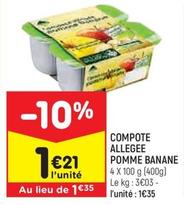 Compote Allegee Pomme Banane offre à 1,21€ sur Leader Price