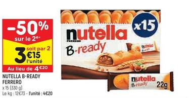 Nutella - B-ready Ferrero offre à 4,2€ sur Leader Price