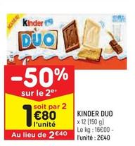 Kinder - Duo offre à 2,4€ sur Leader Price
