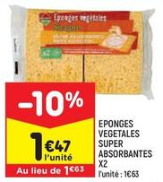 Eponges Vegetales Super Absorbantes offre à 1,47€ sur Leader Price