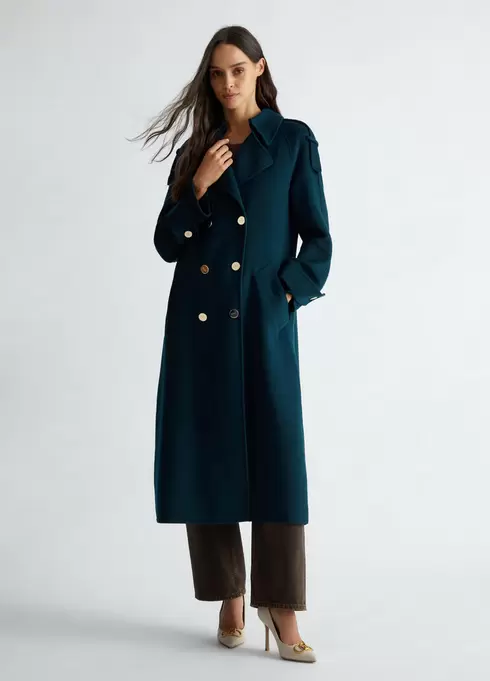 Trench-coat en laine mélangée offre à 529,9€ sur Liu Jo