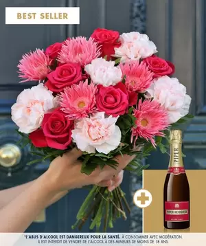 Agar et sa bouteille de champagne PIPER-HEIDSIECK 37,5cl offre à 54,99€ sur Monceau Fleurs