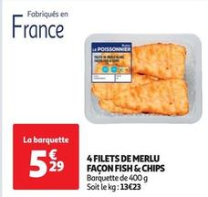 Le Poissonnier - 4 Filets De Merlu Façon Fish & Chips offre à 5,29€ sur Auchan Supermarché
