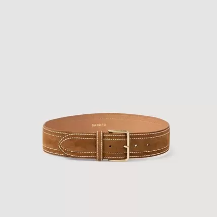 Ceinture large en cuir de veau offre à 165€ sur Sandro