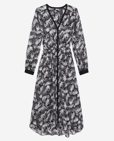 Robe longue imprimée avec boutonnage offre à 375€ sur The Kooples