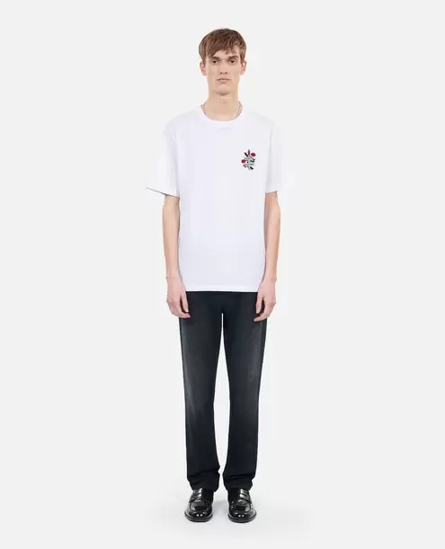 T-shirt avec broderie blanc offre à 95€ sur The Kooples