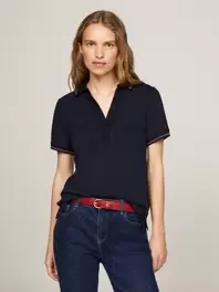 Polo ajusté à patte de boutonnage ouverte offre à 62€ sur Tommy Hilfiger