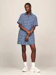 Robe chemise courte en tartan offre à 71€ sur Tommy Hilfiger